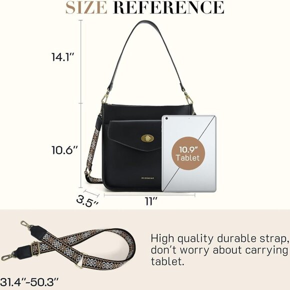 Crossbody Bags for Women Trendy Vegan Leather Shoulder Bag Hobo Purses Handbags - Picture 5 of 8